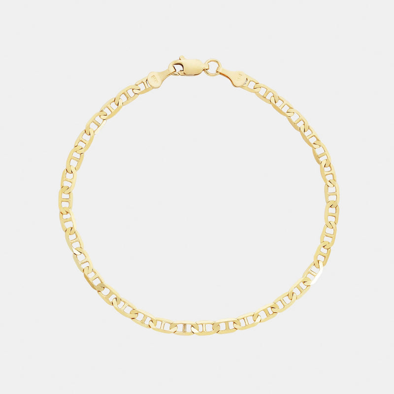 Pulsera Ancla Martillada 3mm Oro Sólido