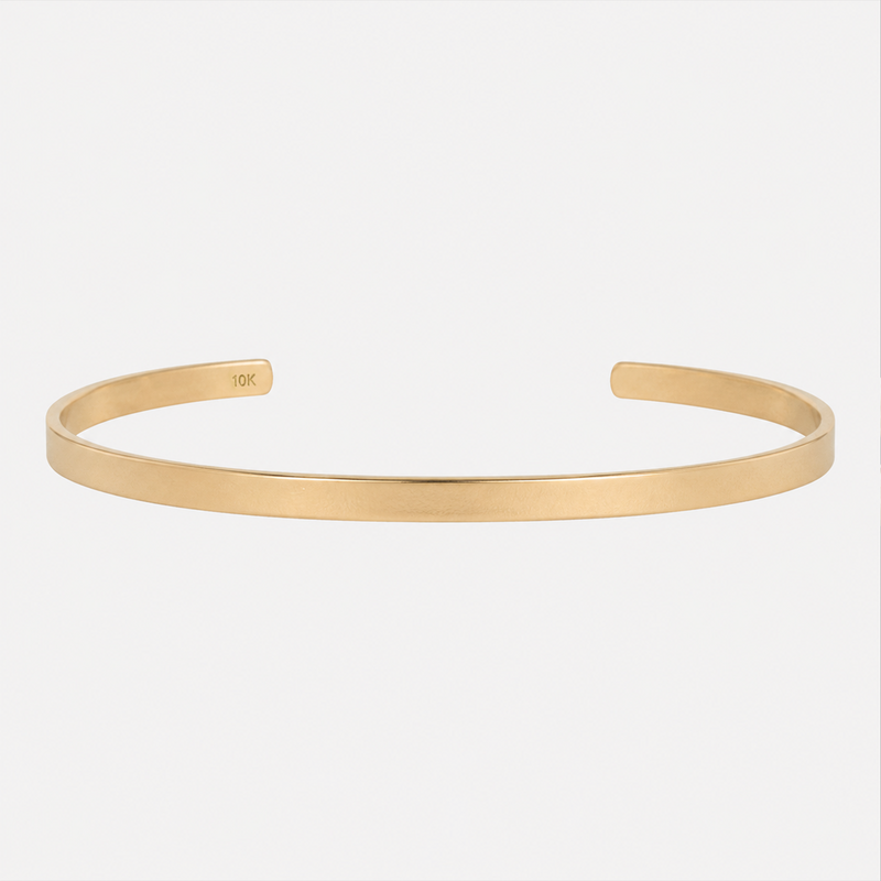 Brazalete Clásico en oro sólido 10k, vista frontal