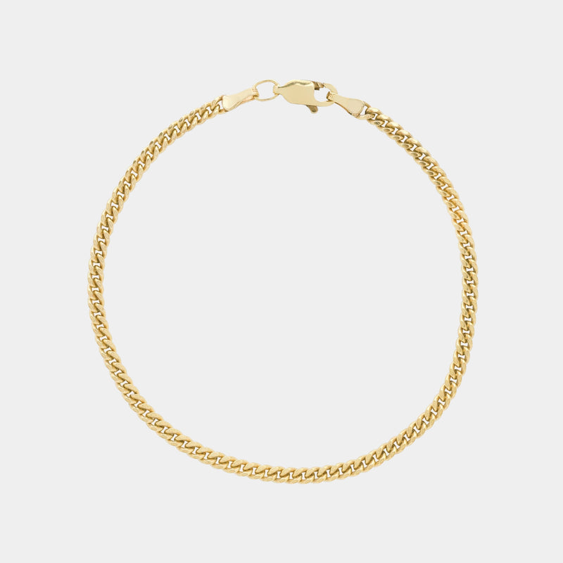 Pulsera Cuban Link 3mm Oro Sólido