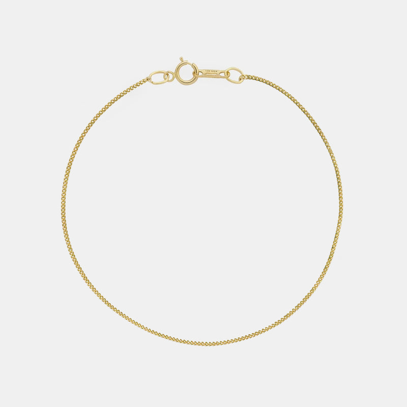 Pulsera Cuban Link 1mm Oro Sólido 14k