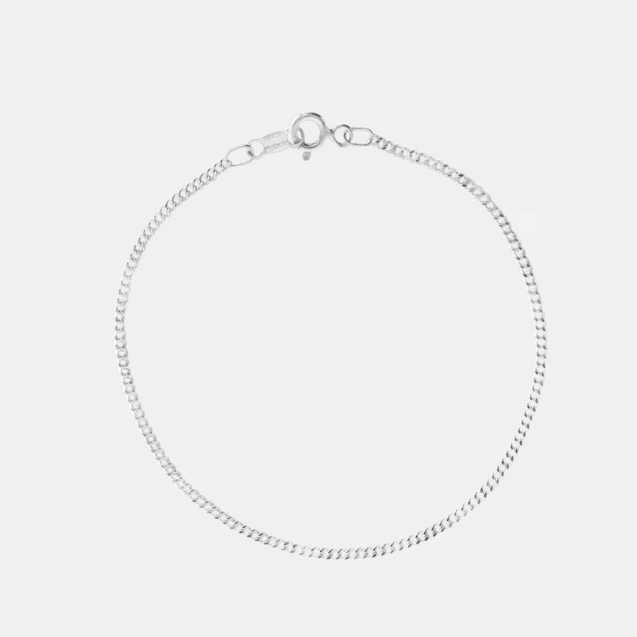 Pulsera Cuban Link 1mm Plata