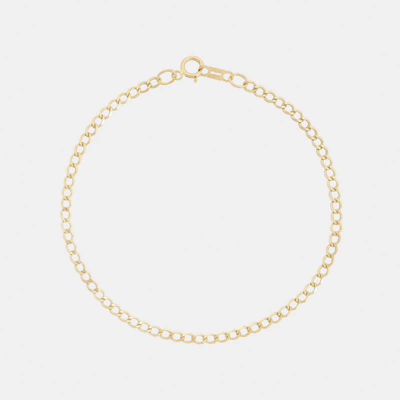 Pulsera Curb 2mm Oro Sólido