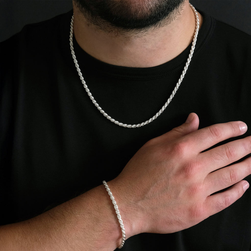 Set Rope 4mm (Plata) Cadena