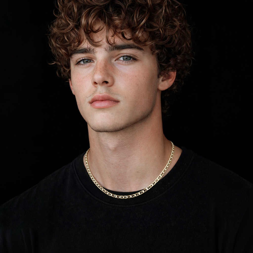 Ancla Martillada 3mm (Oro Sólido) Cadena