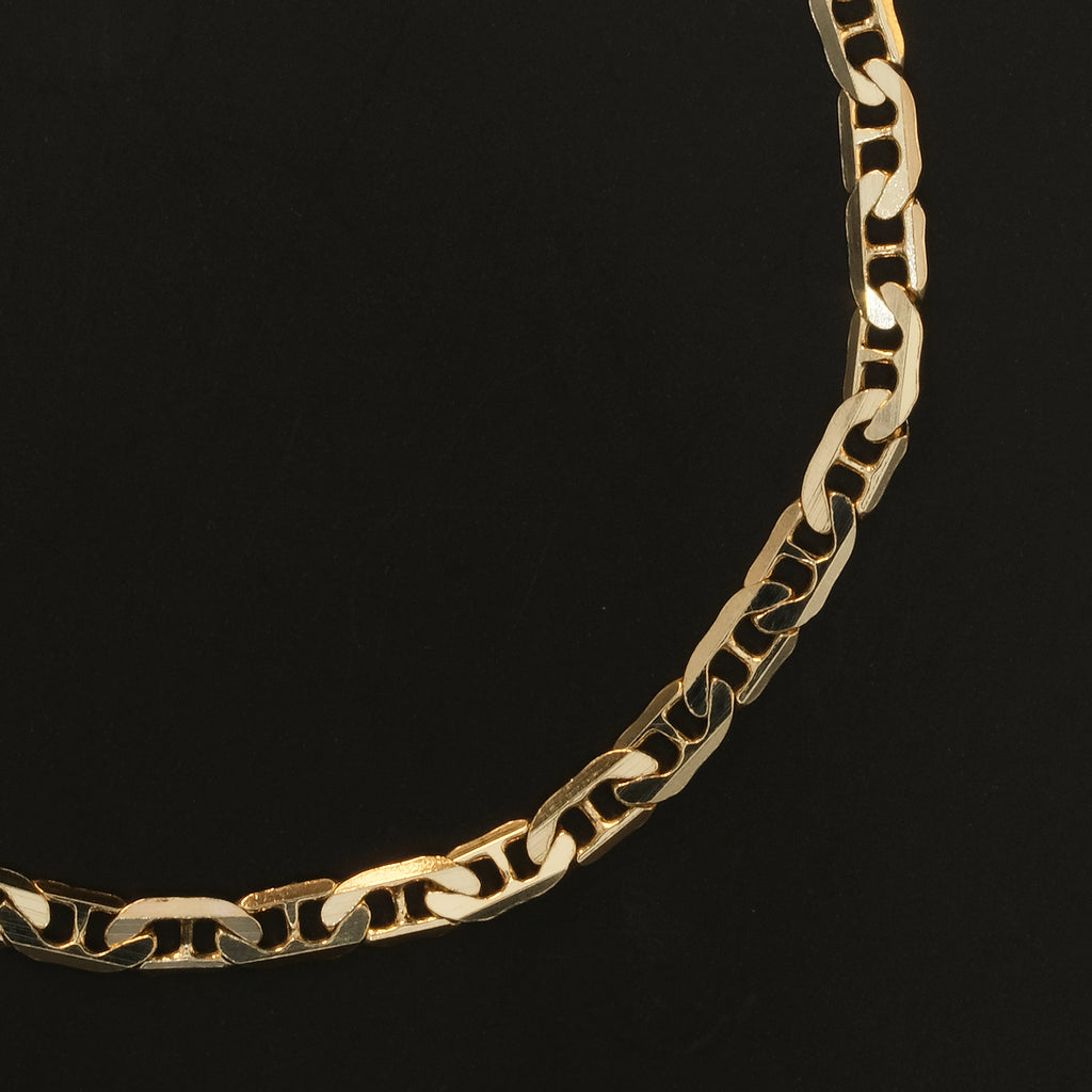 Ancla Martillada 3mm (Oro Sólido) Pulsera