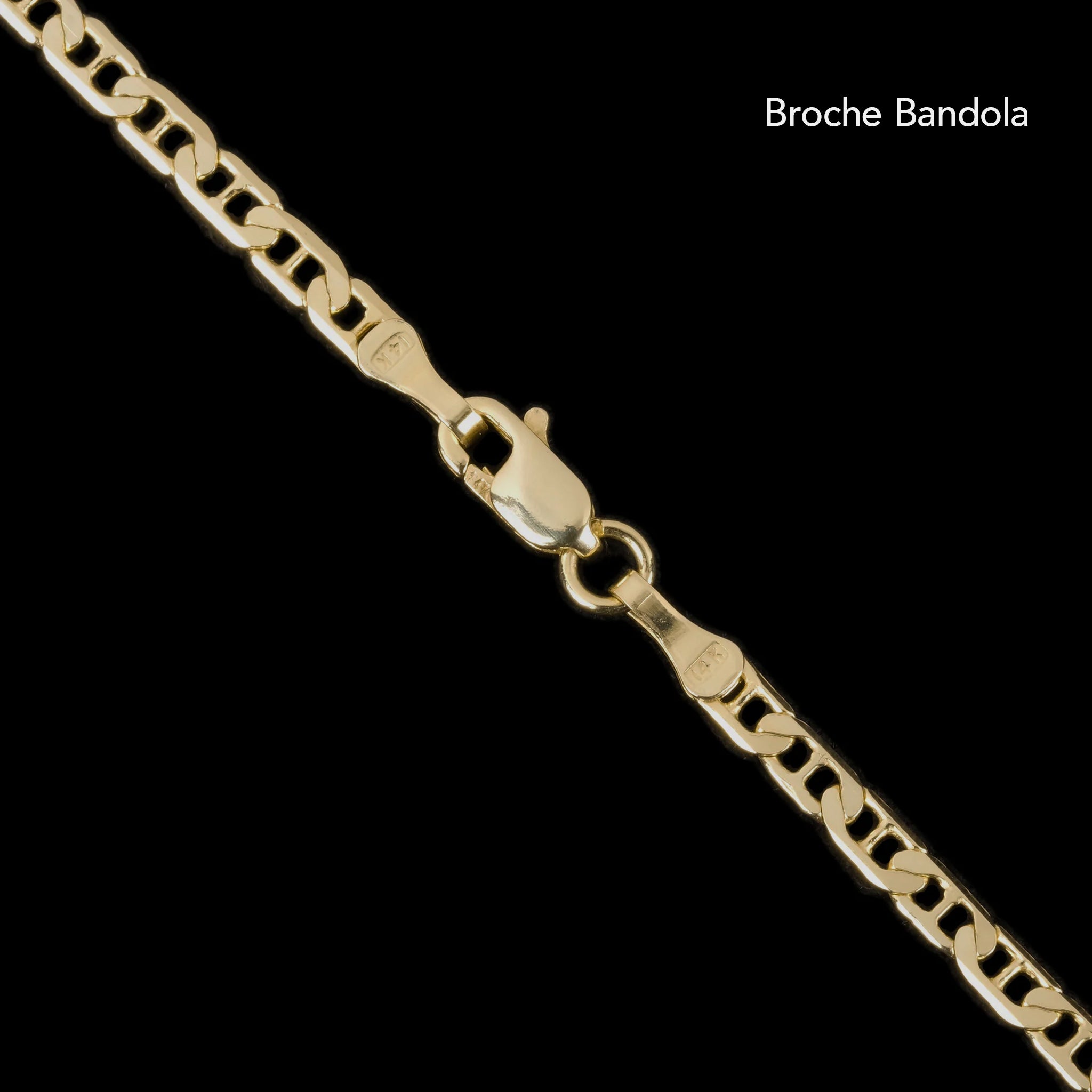 Pulsera Ancla Martillada 3mm Oro Sólido