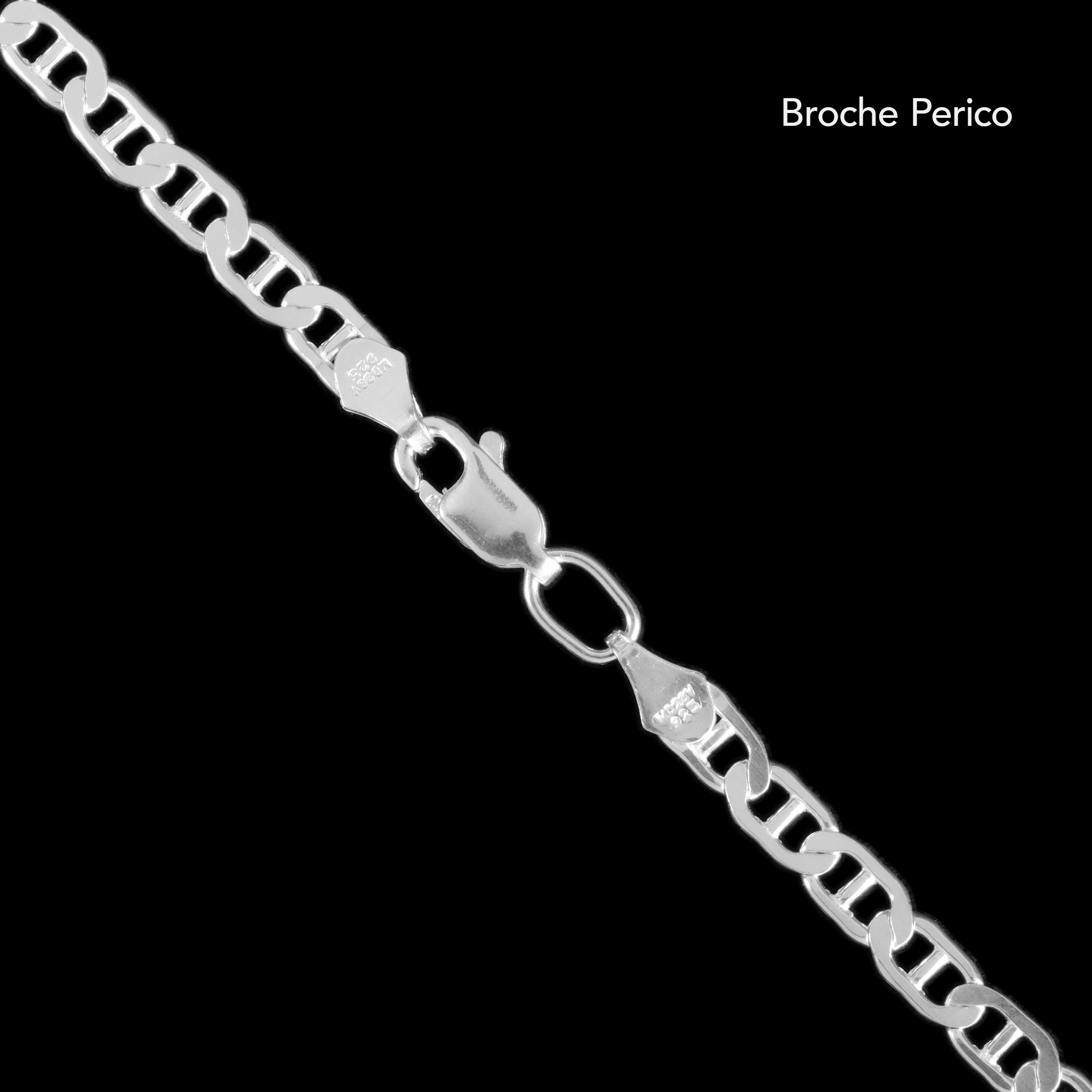 Ancla Martillada 4mm (Plata) Cadena