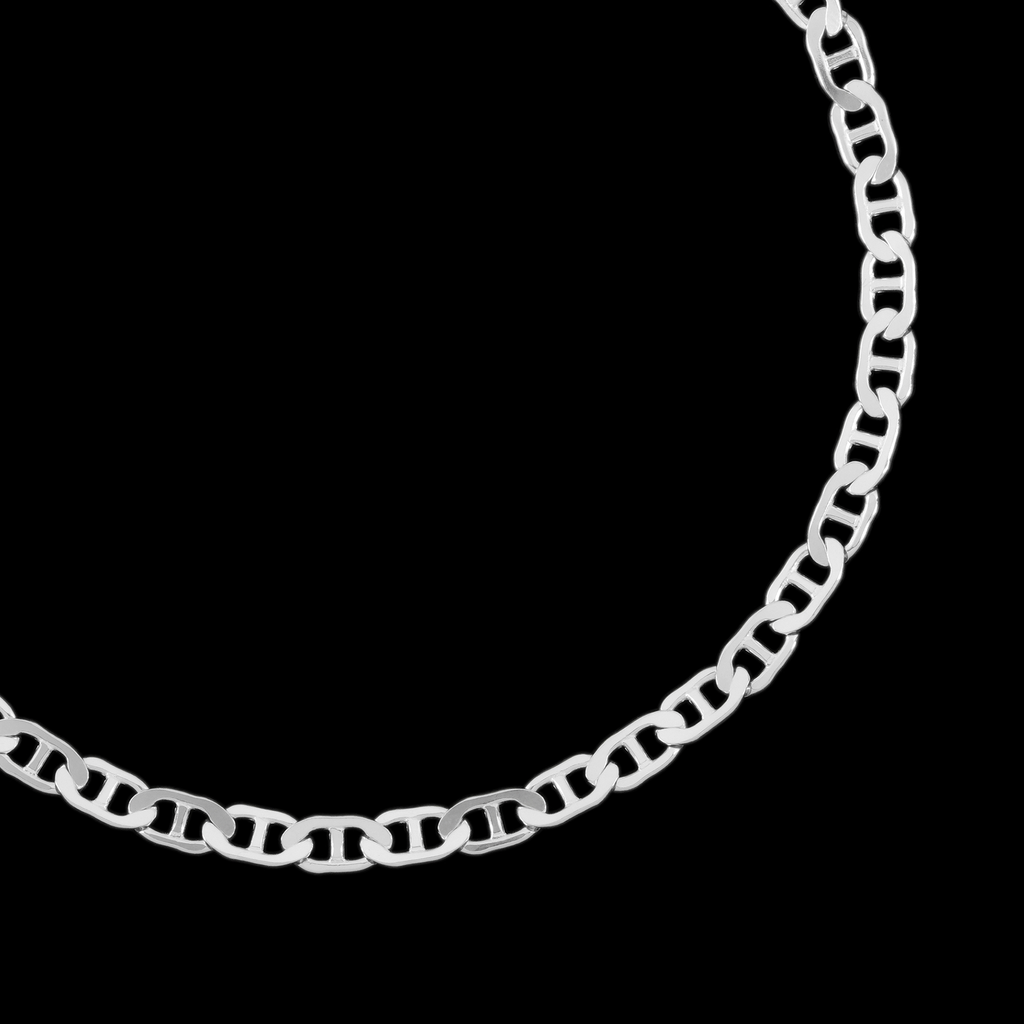 Ancla Martillada 4mm (Plata) Cadena