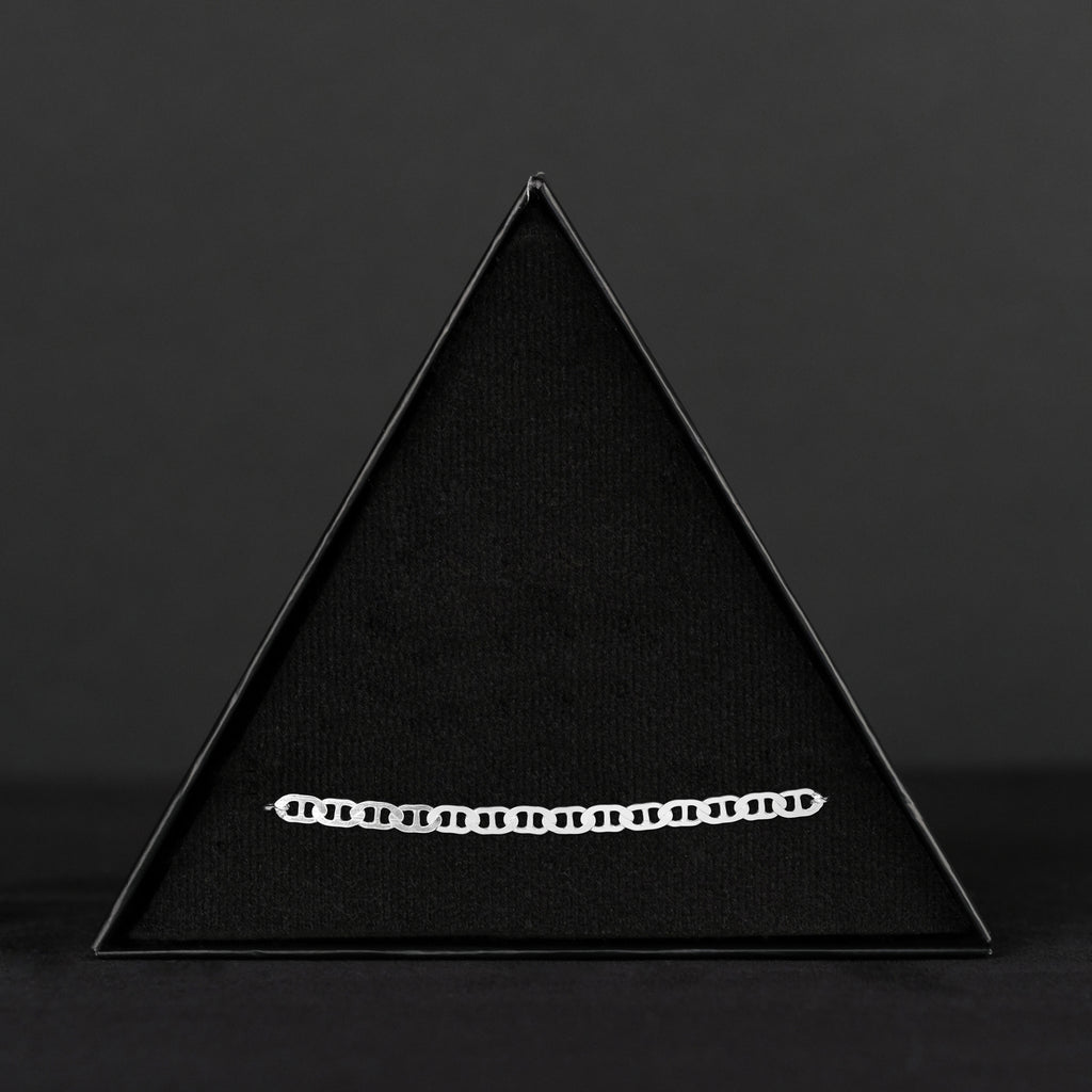 Ancla Martillada 4mm (Plata) Pulsera