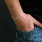 Ancla Martillada 4mm (Plata) Pulsera