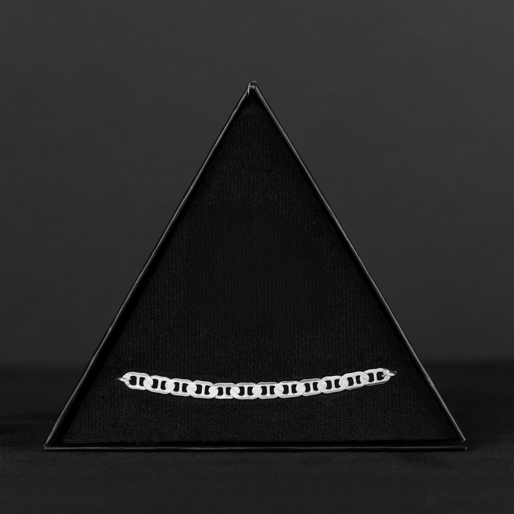 Ancla Martillada Zegrinada 5mm (Plata) Pulsera