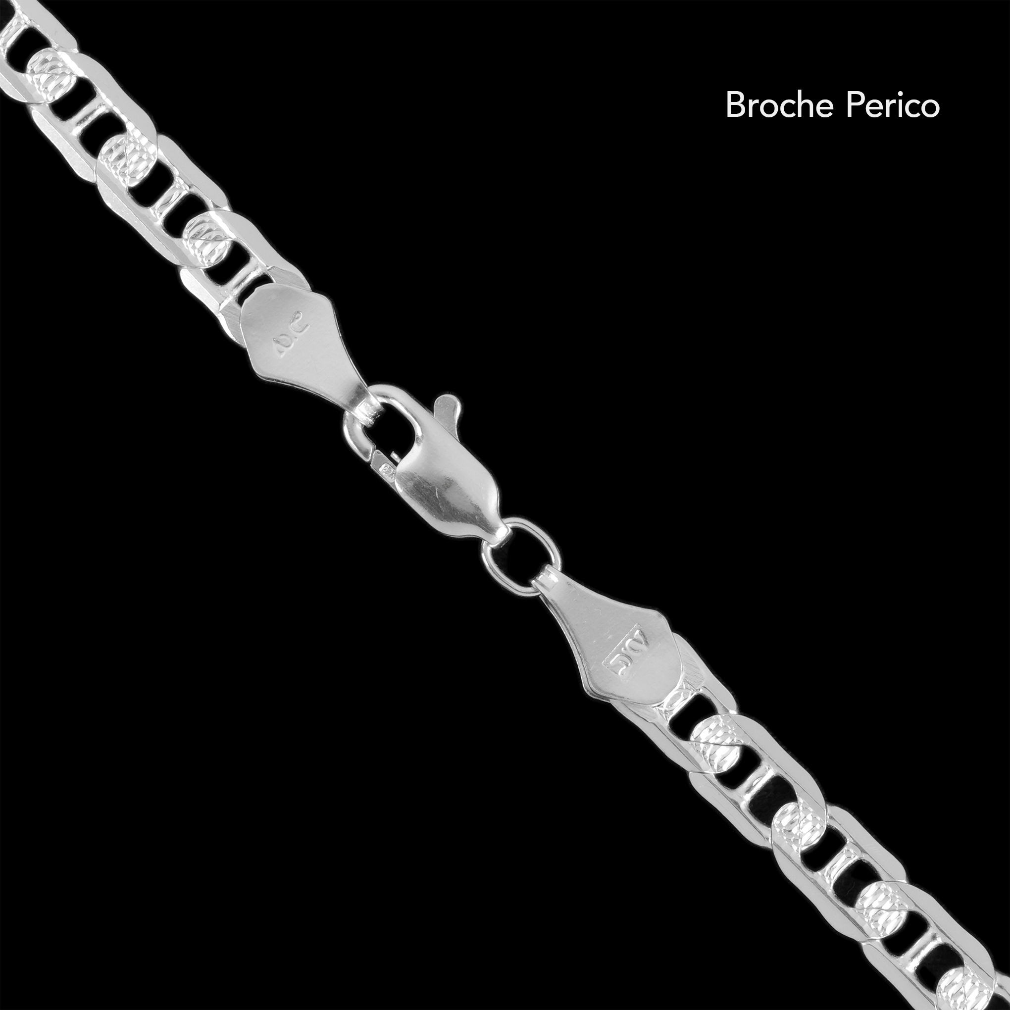 Ancla Martillada Zegrinada 5mm (Plata) Pulsera