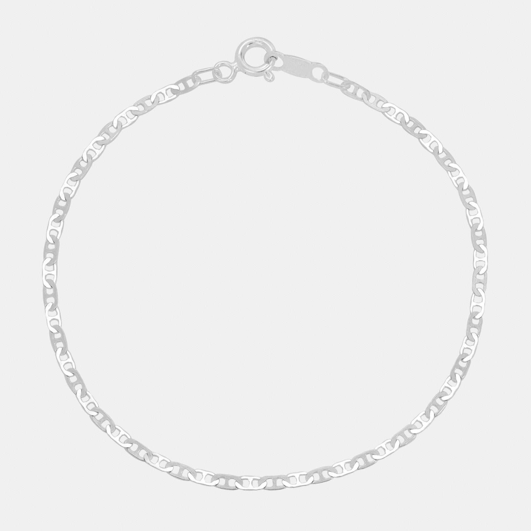 Ancla Martillada 2mm (Plata) Pulsera
