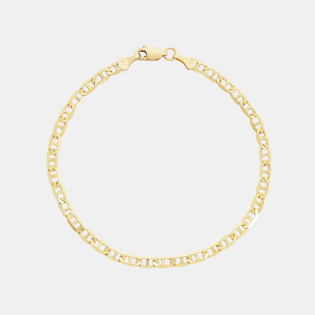 Ancla Martillada 3mm (Oro Sólido) Pulsera