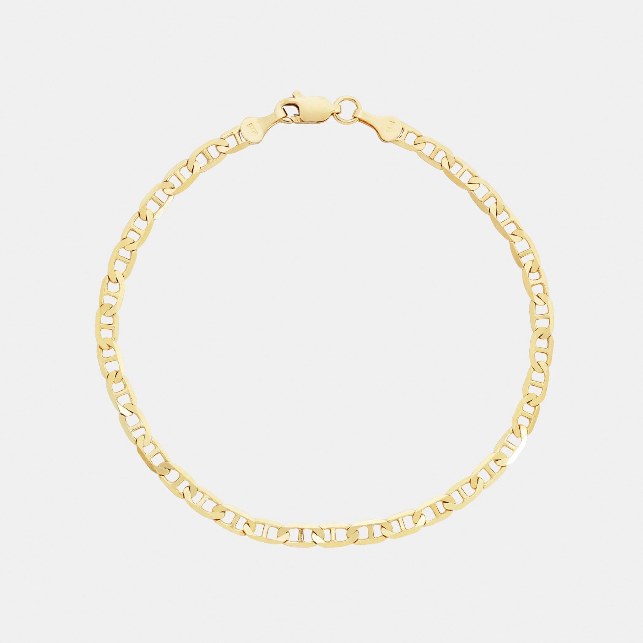 Ancla Martillada 3mm (Oro Sólido) Pulsera