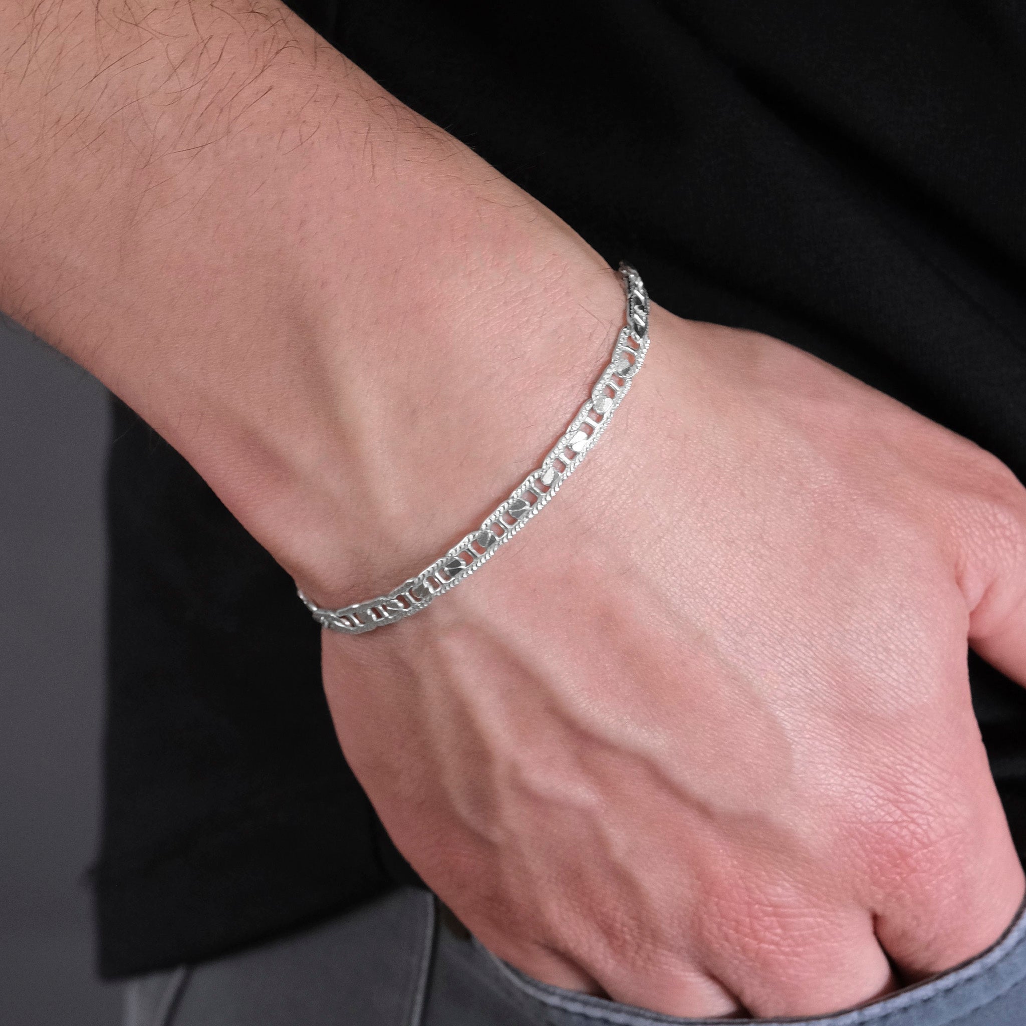 Ancla Martillada Danesa 5mm (Plata) Pulsera