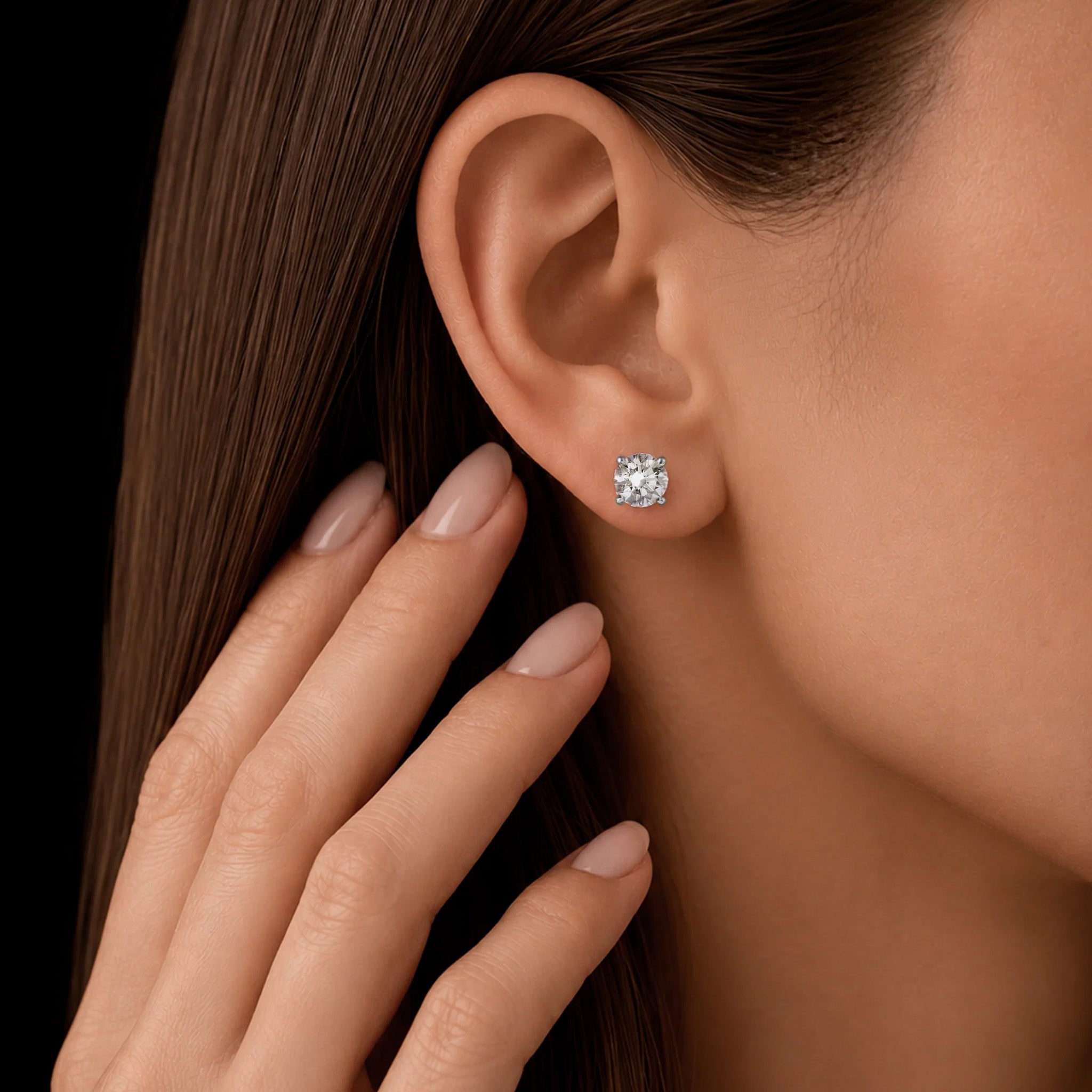 Aretes Camélia Oro Sólido 14k