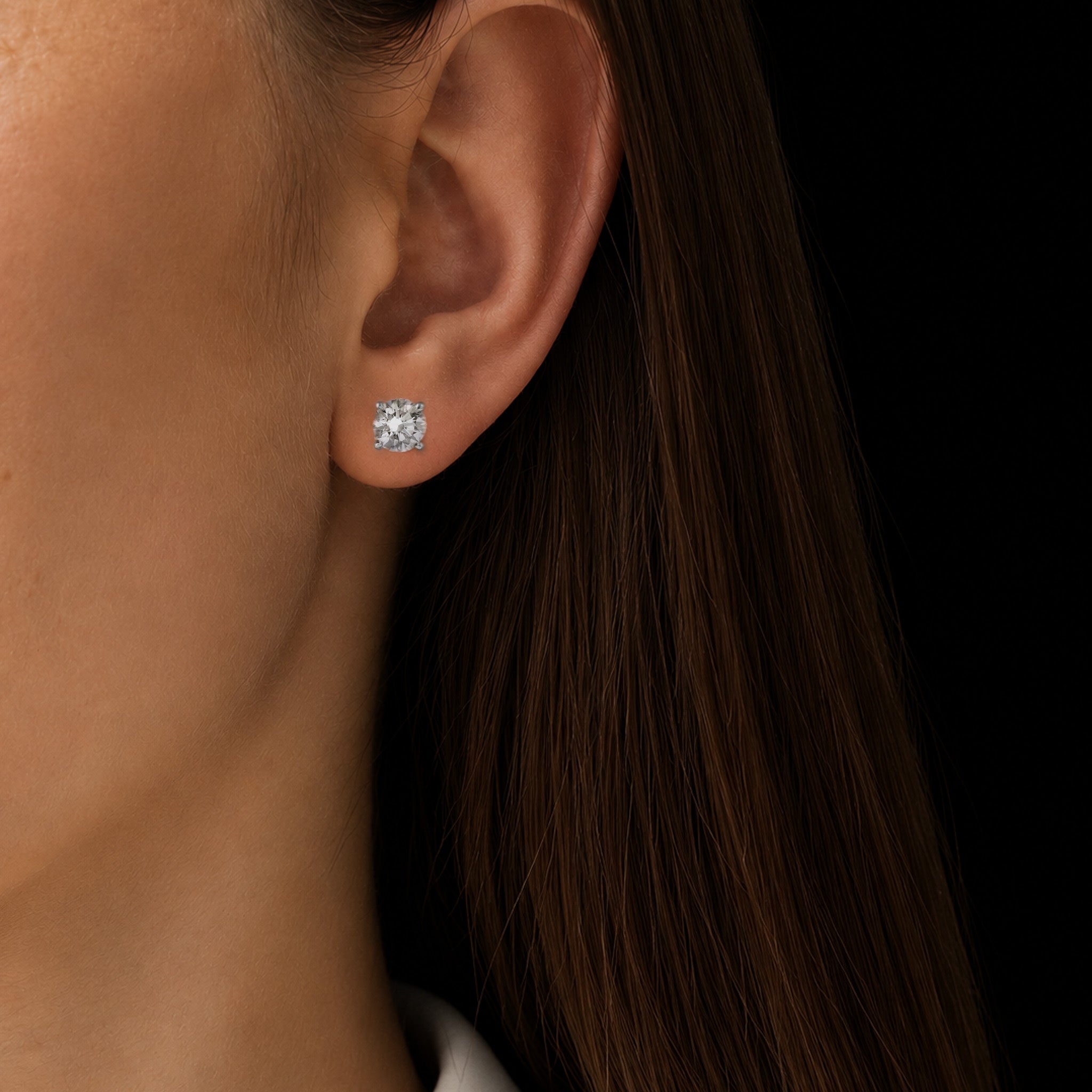 Aretes Camélia Oro Sólido 14k