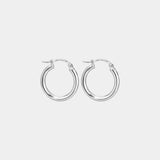 Arracadas Aurora de plata .925 con diseño huggie y acabado pulido.