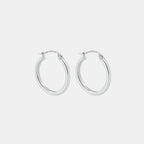 Arracadas Sia de plata .925 con diseño de aro y tubo de 2.5 mm.