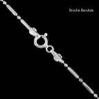 Cadena Bolitas 1x1 Corta Diamantada Plata