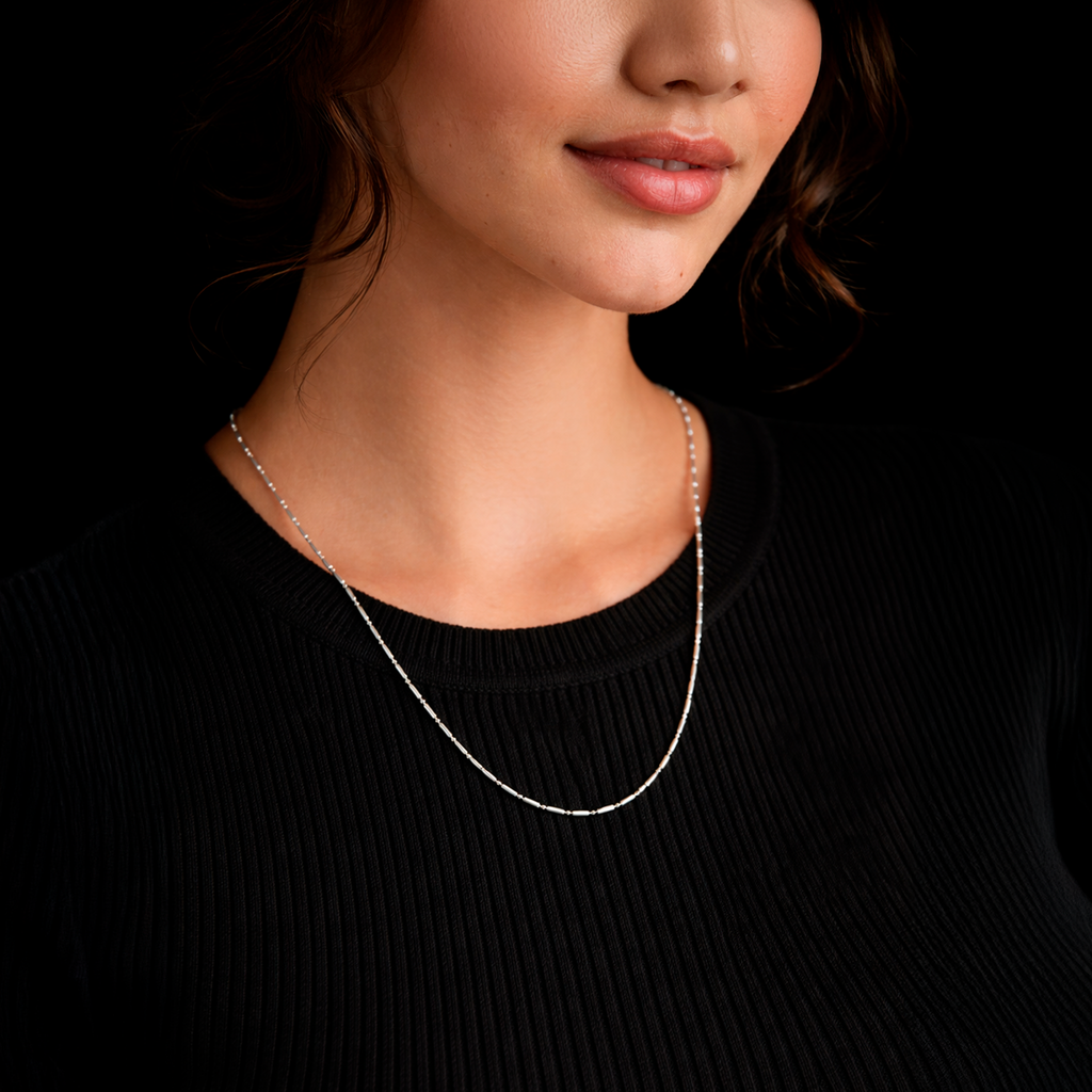 Bolitas 1x1 Corta Diamantada (Plata) Cadena