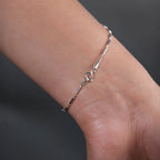 Pulsera Bolitas 1x1 Corta Diamantada Plata