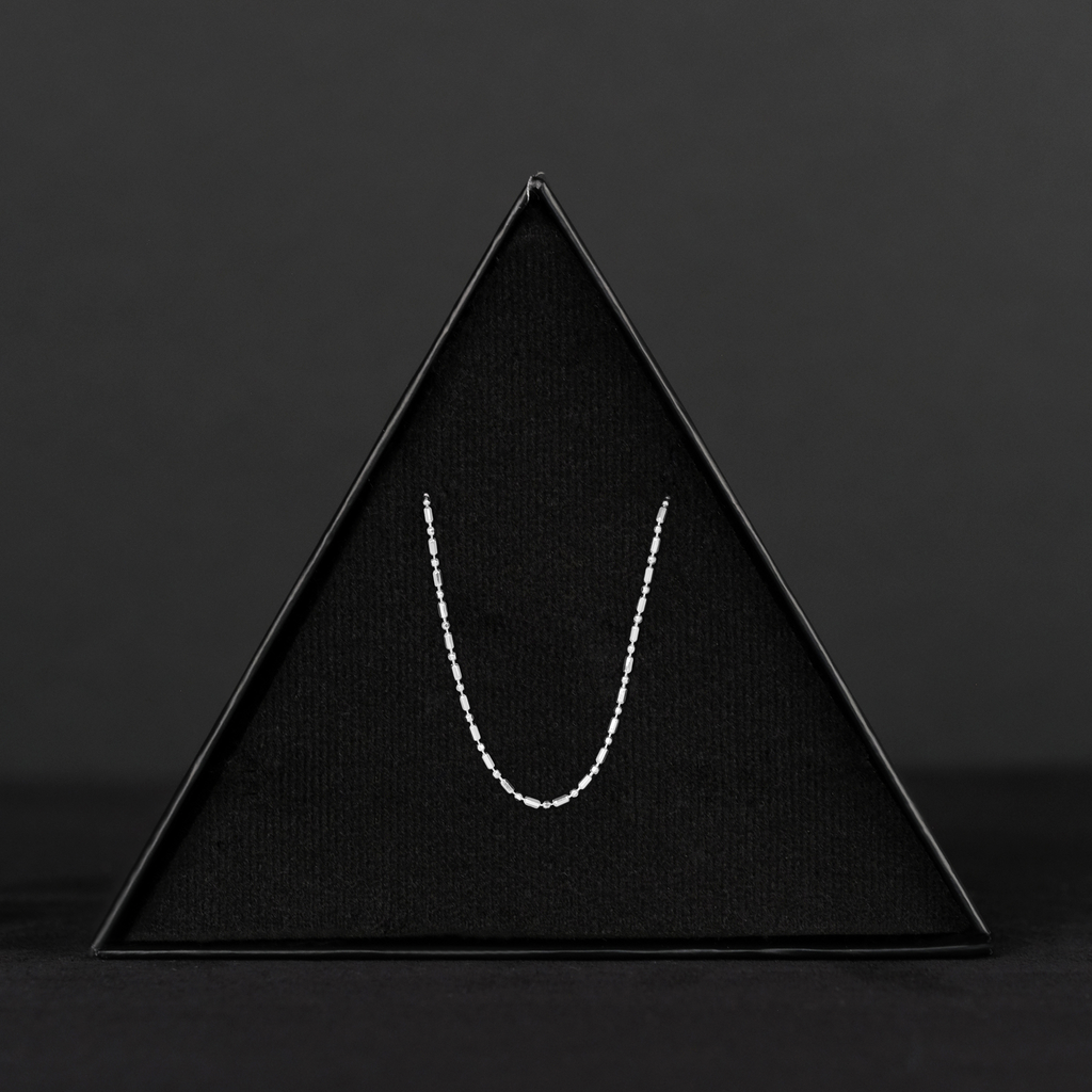 Bolitas 1x1 Diamantada  (Plata) Cadena