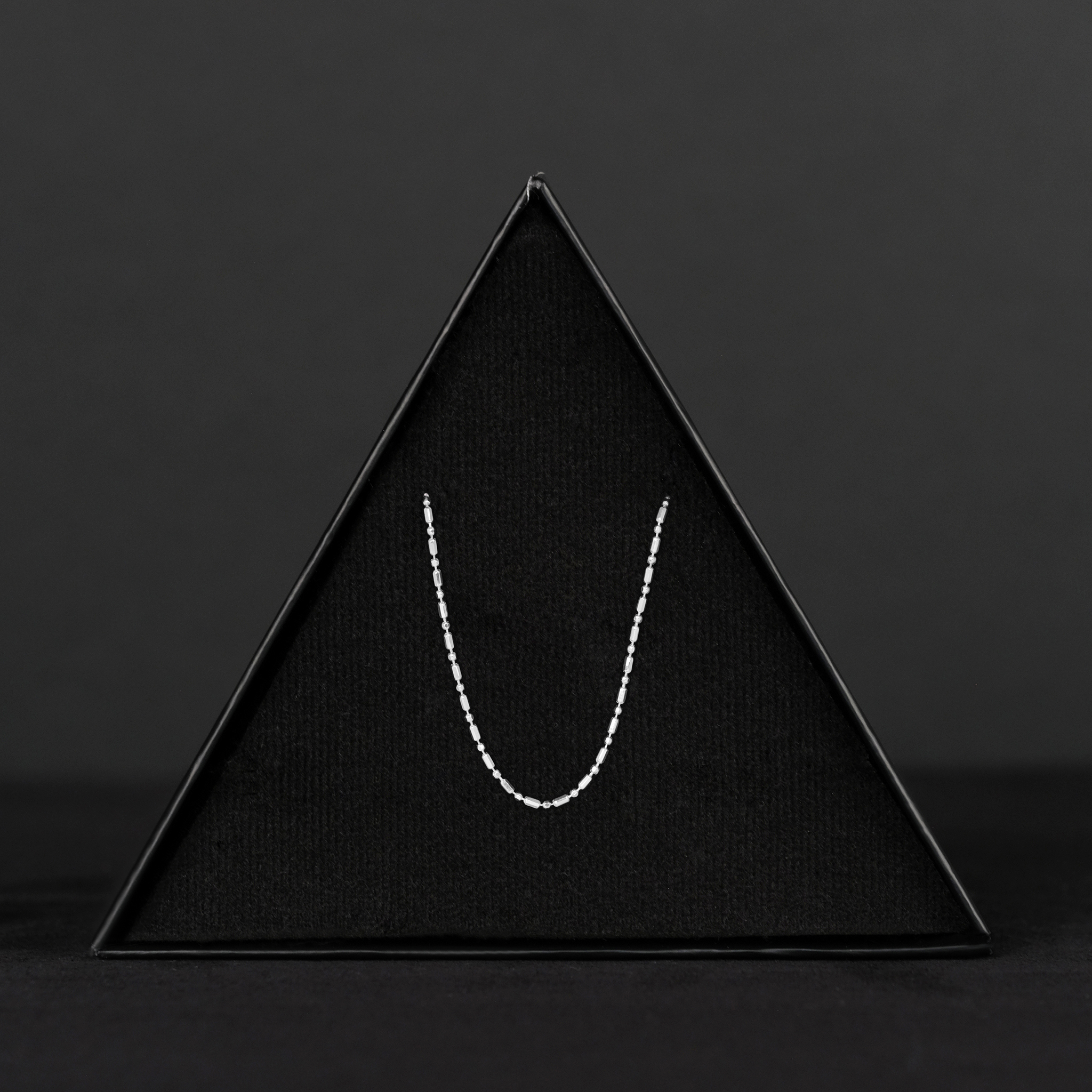 Bolitas 1x1 Diamantada  (Plata) Cadena