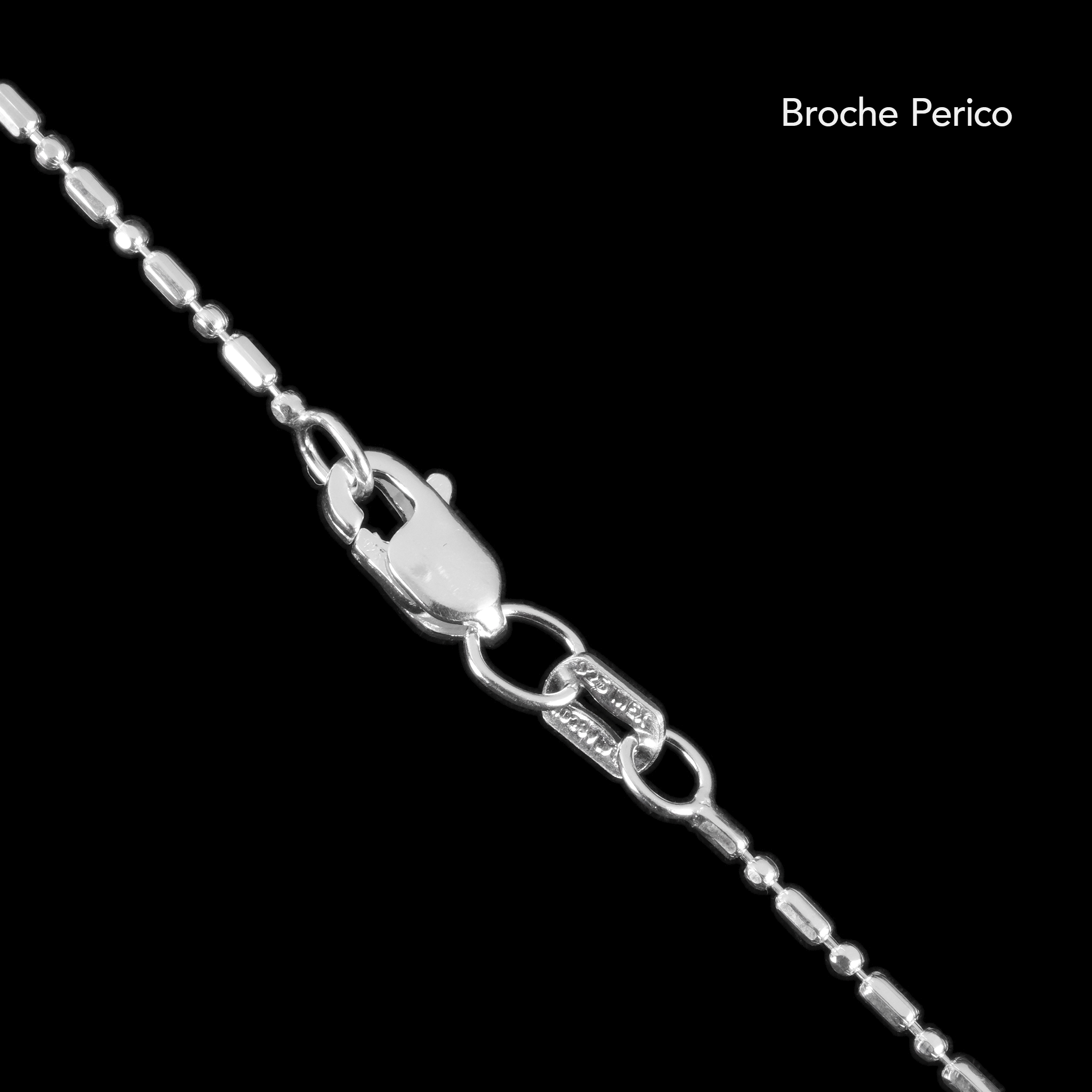 Bolitas 1x1 Diamantada  (Plata) Cadena