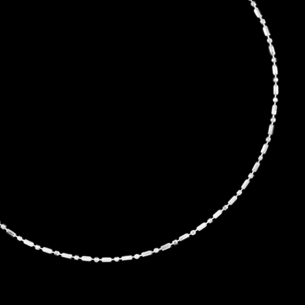 Bolitas 1x1 Diamantada  (Plata) Cadena