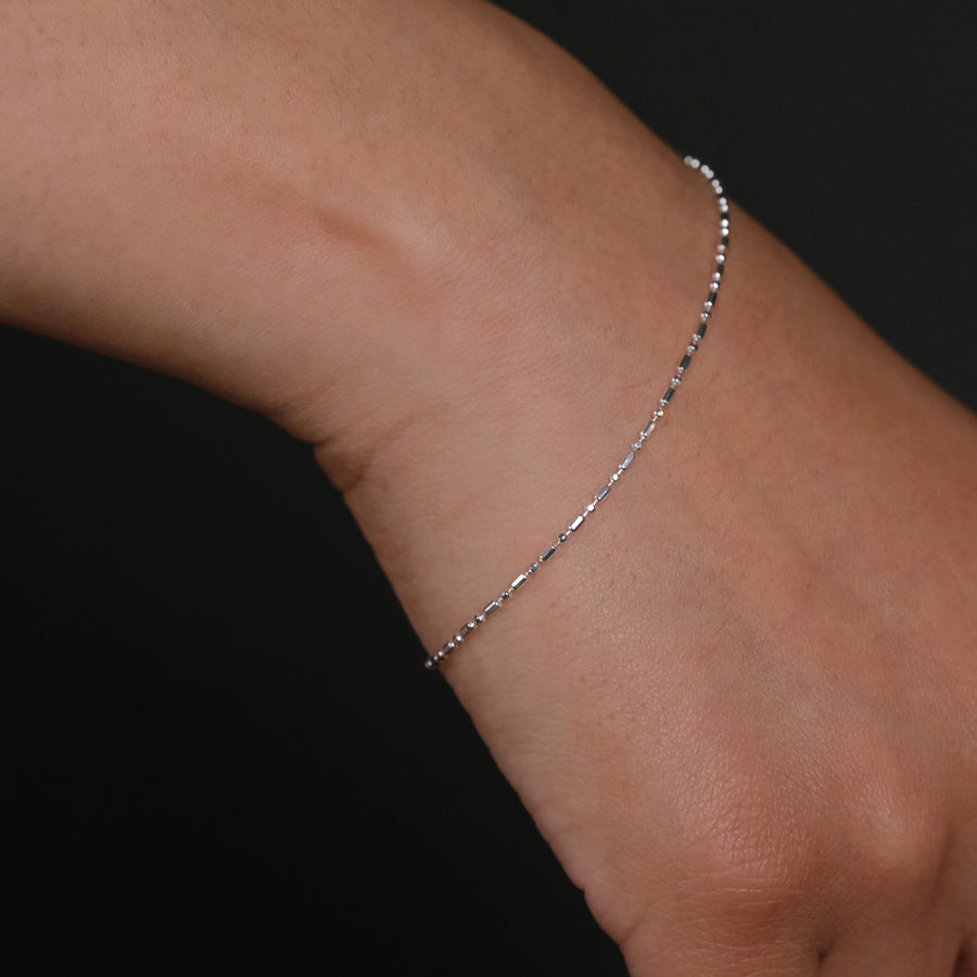Bolitas 1x1 Diamantada  (Plata) Pulsera