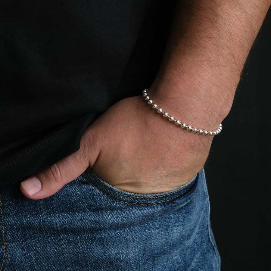 Bolitas 4mm (Plata) Pulsera