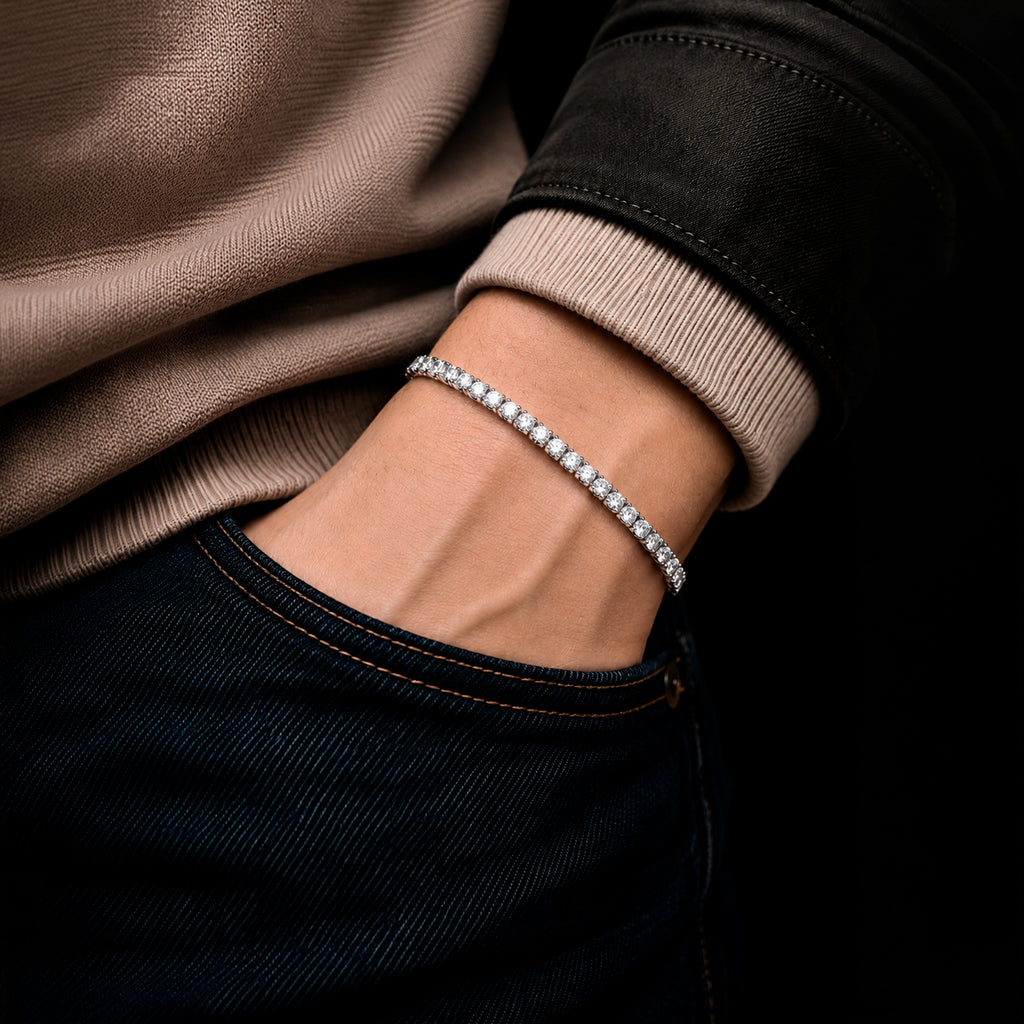 Brazalete Tenis Glacier Oro Sólido 14k