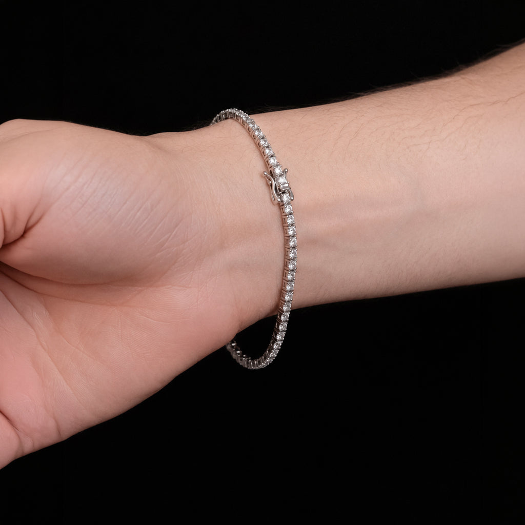 Brazalete Tenis Glacier Oro Sólido 14k