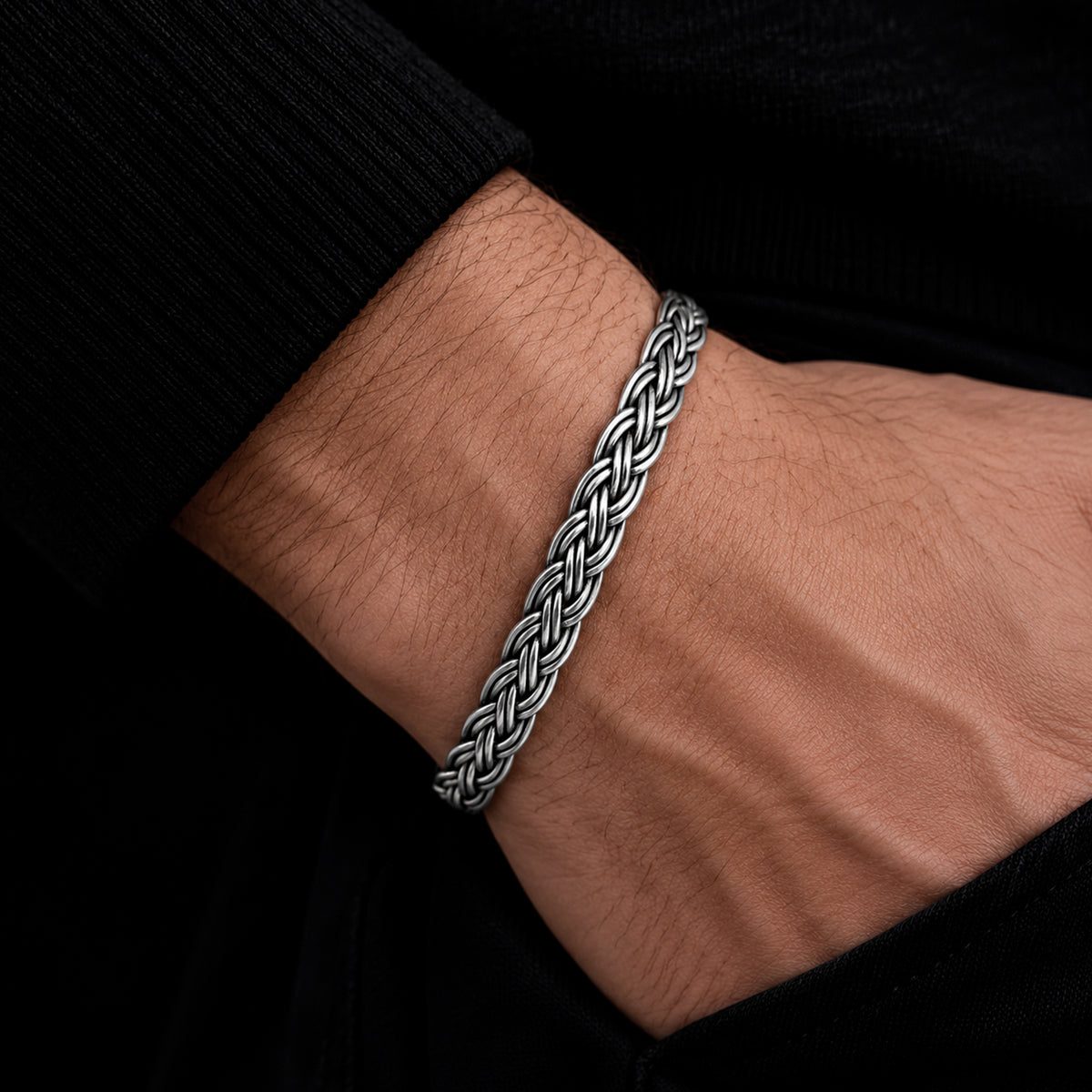 Brazalete Trenzado Plata