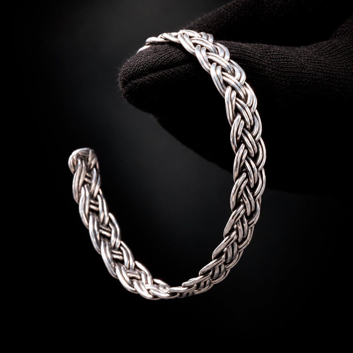 Brazalete Trenzado Plata