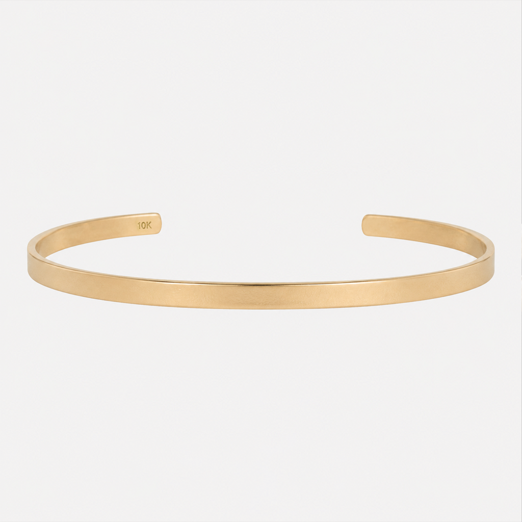 Brazalete Clásico en oro sólido 10k, vista frontal