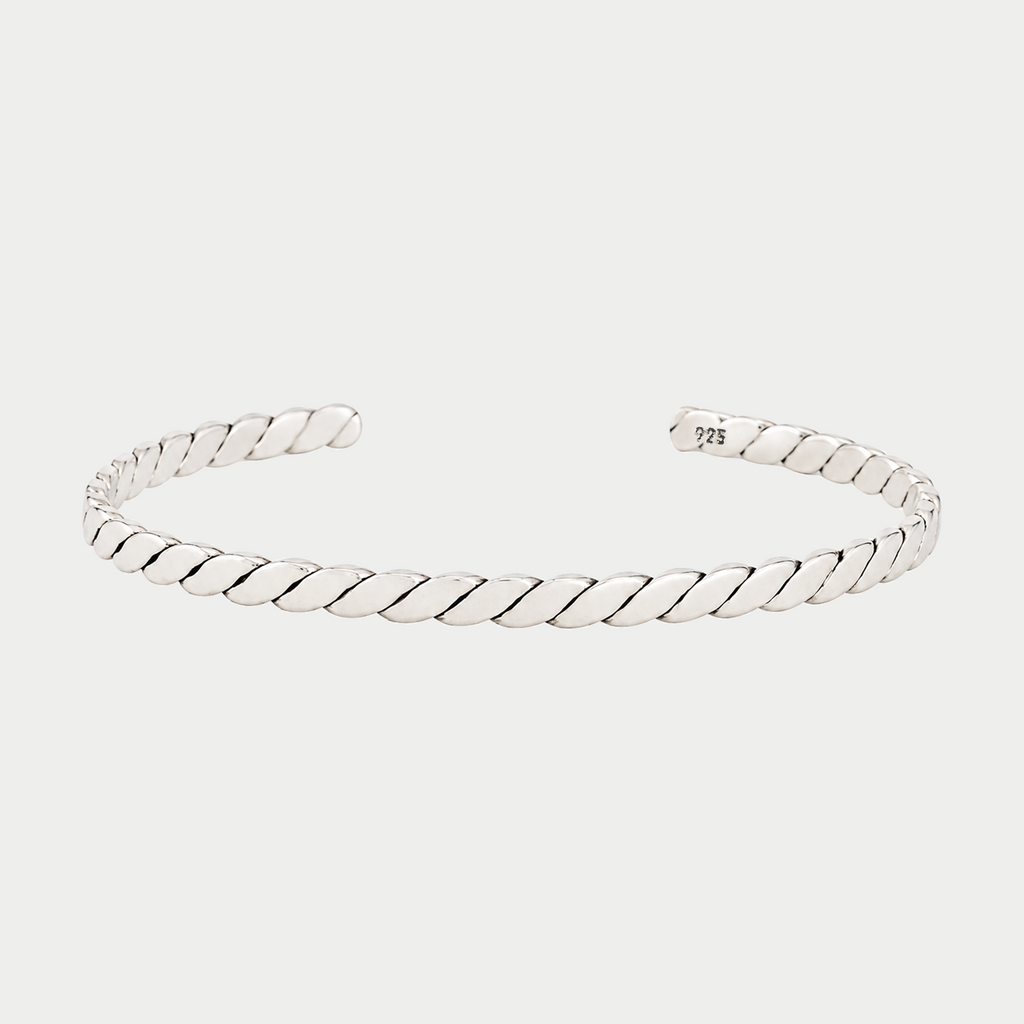 Brazalete Trenzado en plata .925, vista frontal