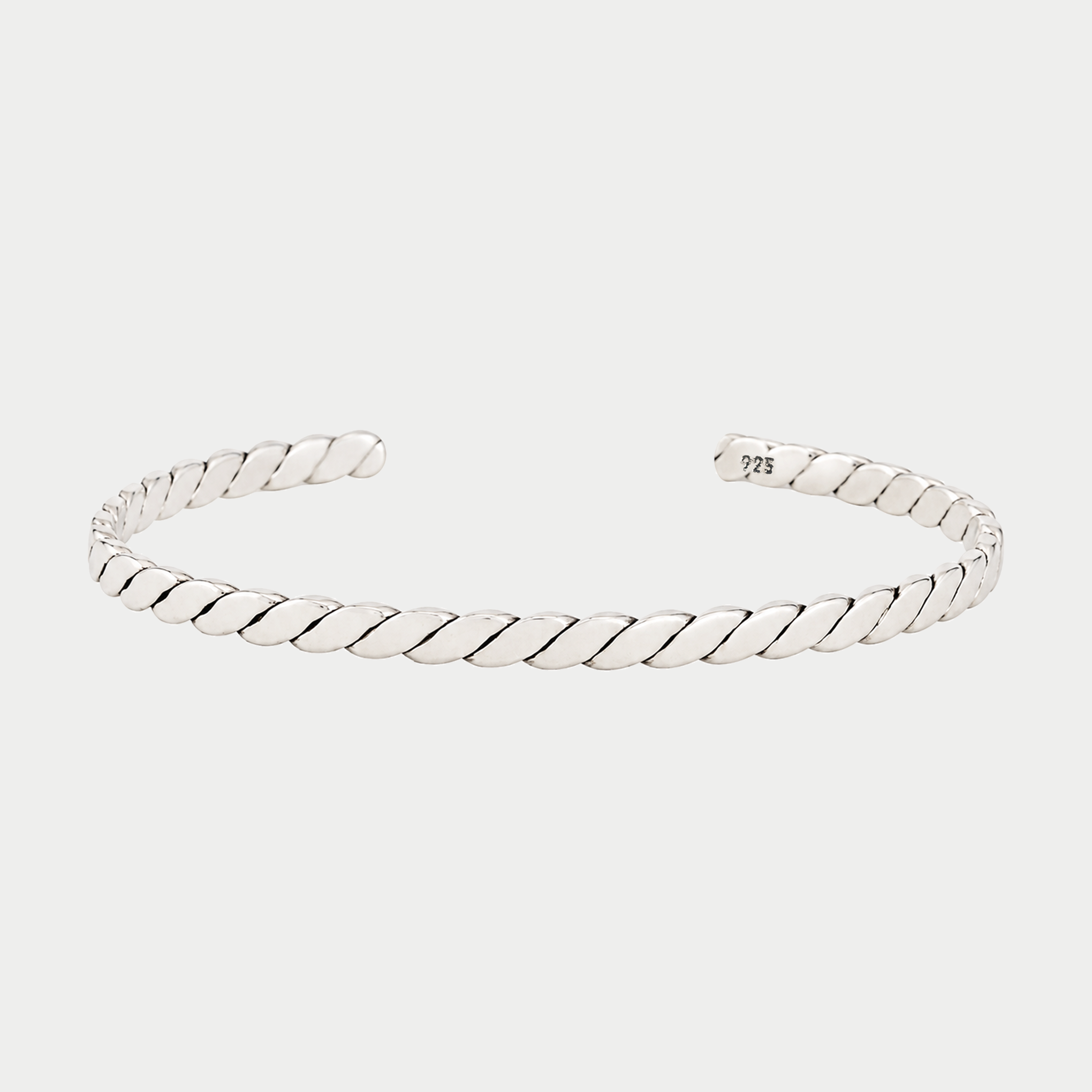 Brazalete Trenzado en plata .925, vista frontal