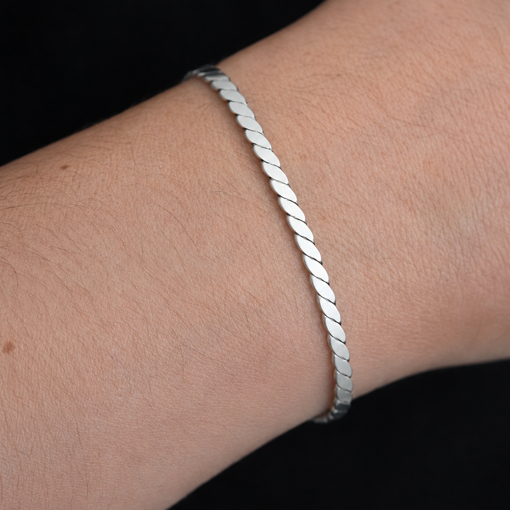 Brazalete Trenzado plata .925 en modelo