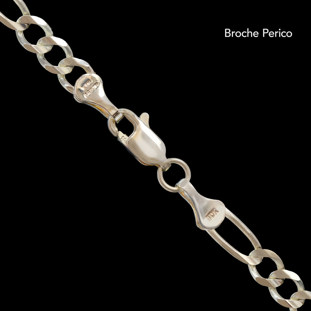 Pulsera Figaro 3X1 Abierta 4mm Oro Sólido