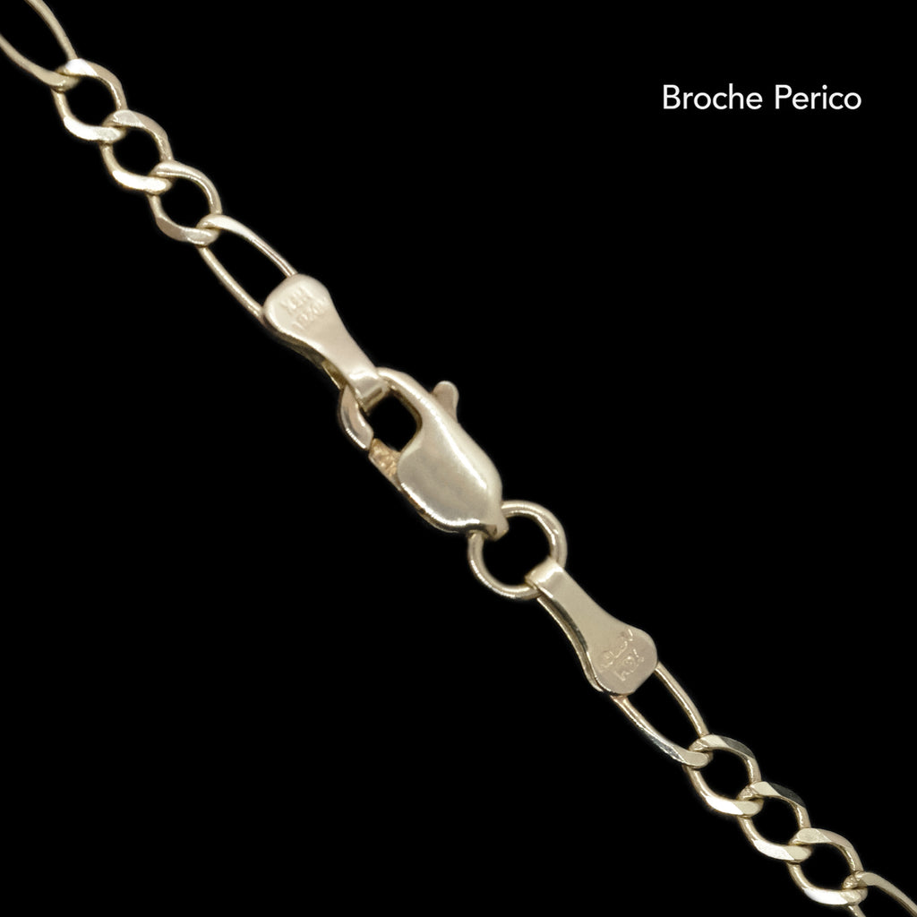 Esclava Figaro Baby 2.5mm Oro Sólido Placa 5mm