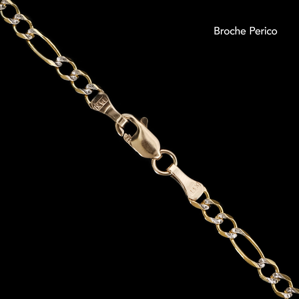 Figaro 3X1 Pave 3mm (Oro Sólido) Pulsera
