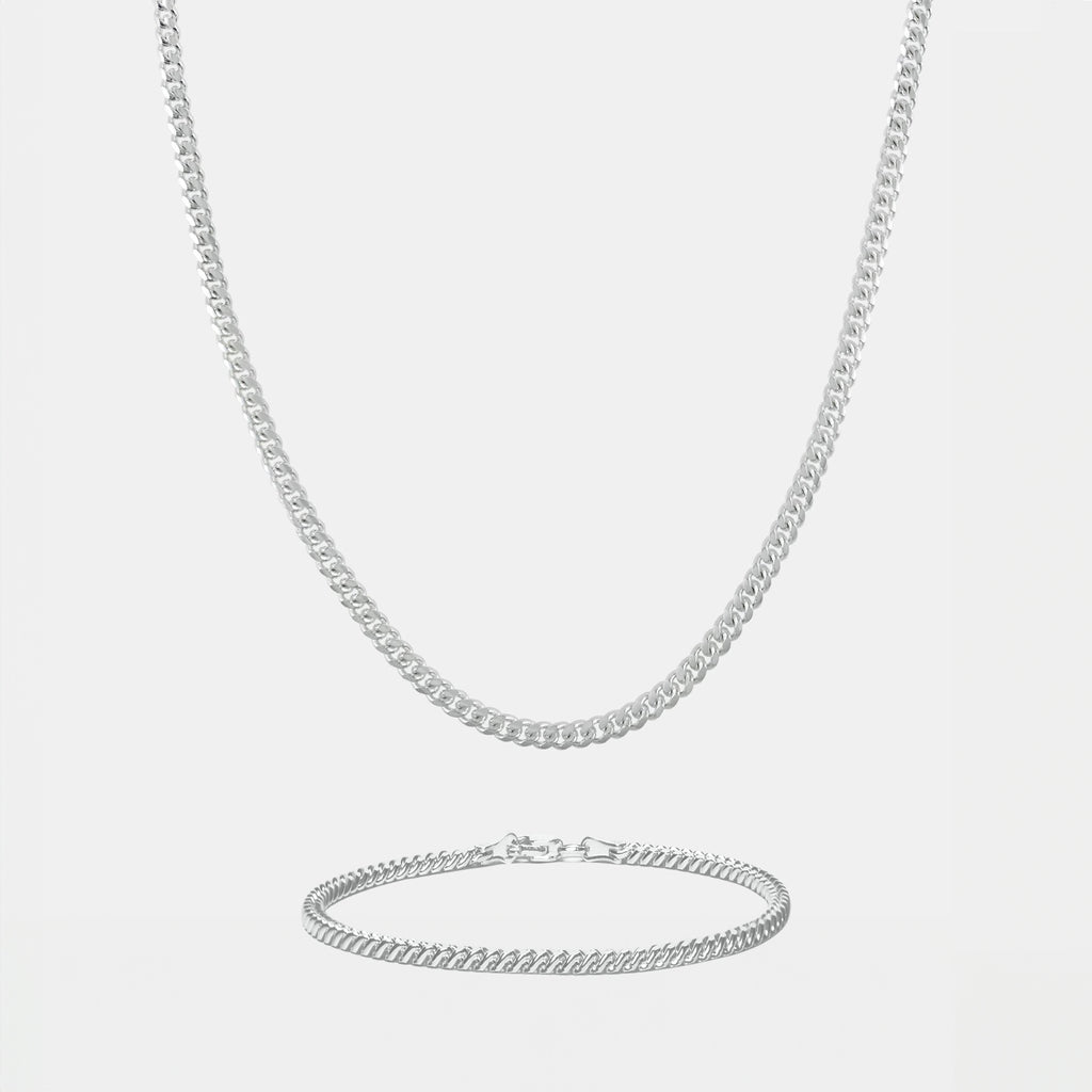Set Cuban Link 3mm (Plata)