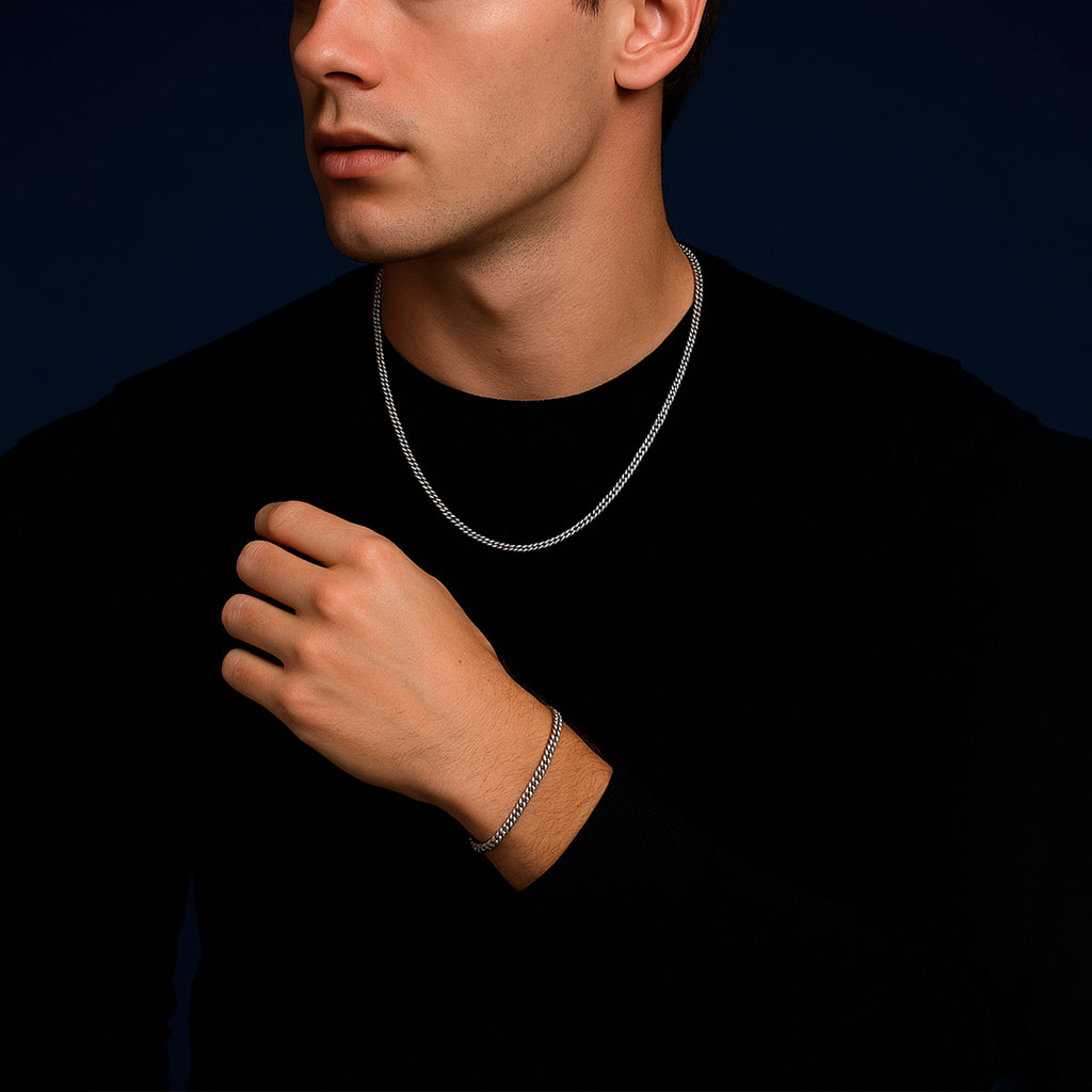 Set Cuban Link 3mm (Plata)
