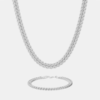 Set Cuban Link 6mm Plata
