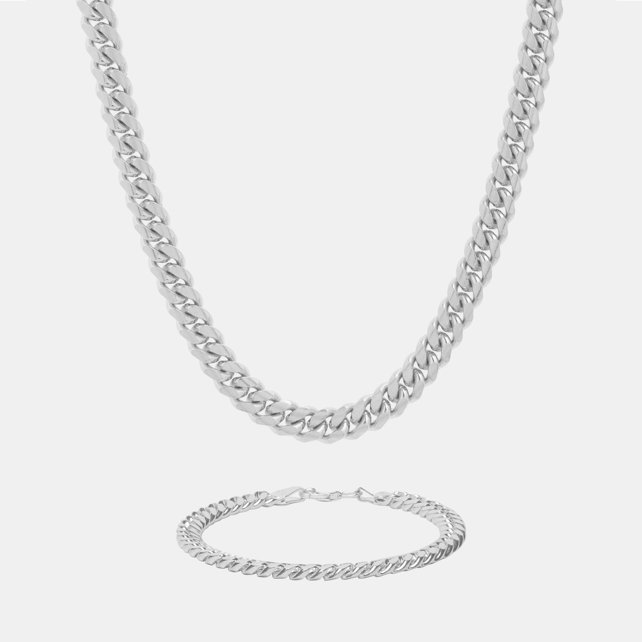 Set Cuban Link 6mm (Plata)