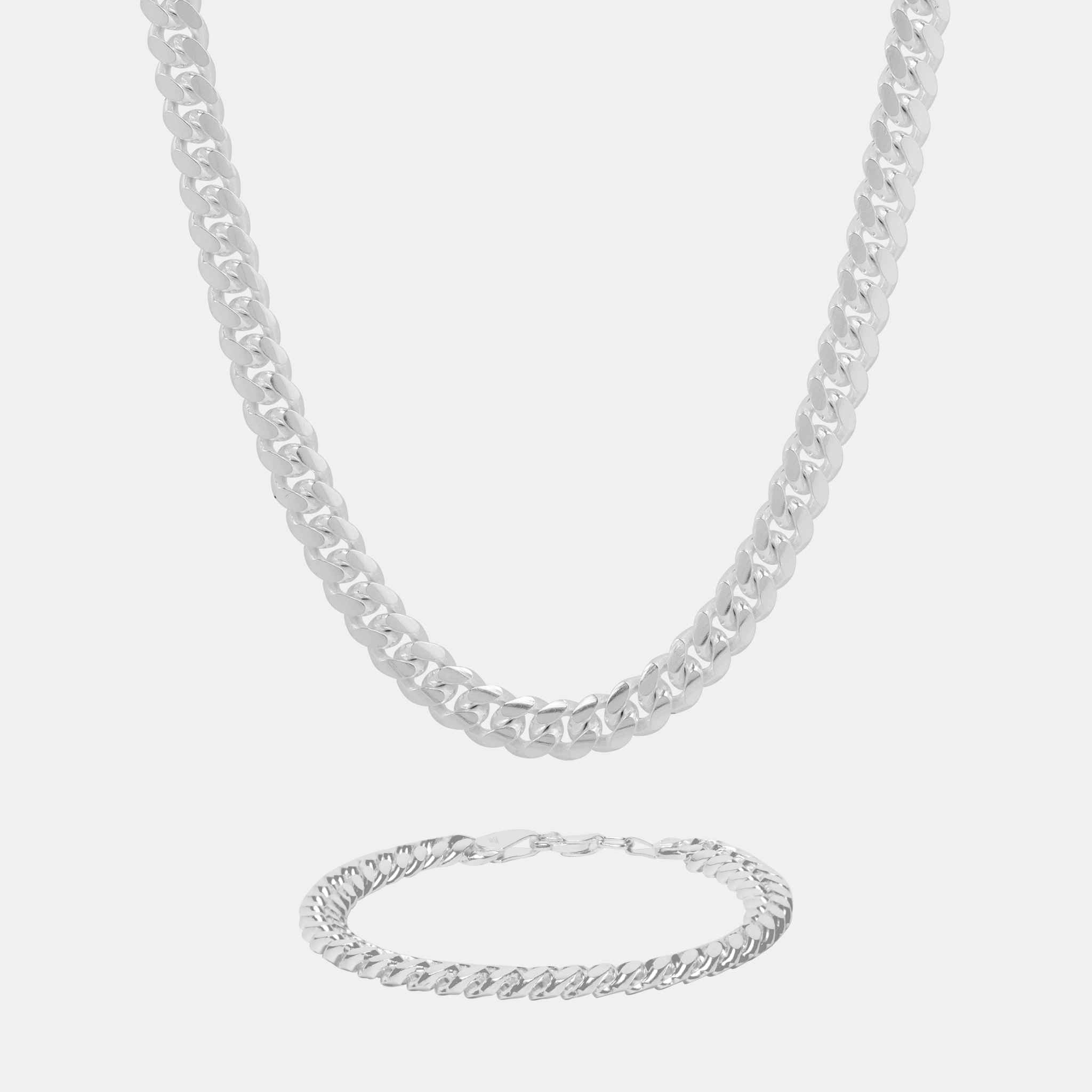 Set Cuban Link 8mm (Plata)