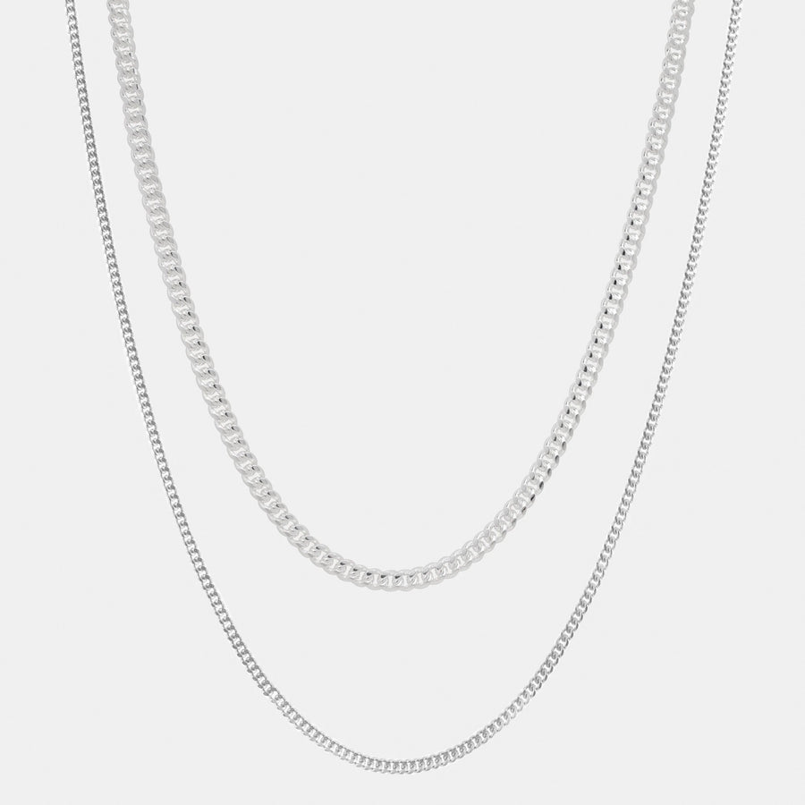 Stack Cuban Link 4mm y 2mm (Plata) Cadena